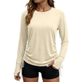 thumbnail image 2 of Hilenly Rash Guard for Women Long Sleeve UPF 50+ Swim Shirts Side Drawstring SPF UV Shirts with Thumb Hole Sun Protection Clothing, 2 of 9
