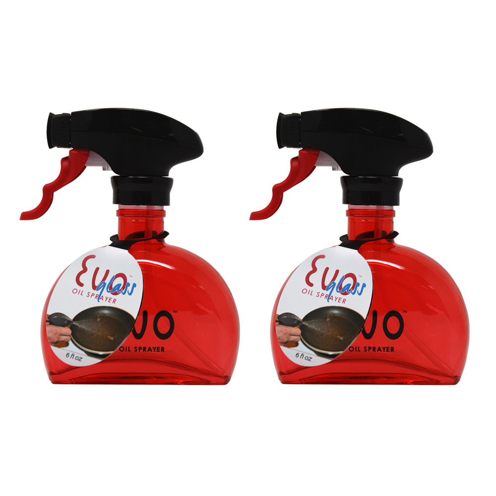 Evo Oil Sprayer Red Glass NonAerosol for Olive Oil and Cooking Oils