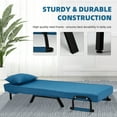 thumbnail image 4 of Avocahom Convertible Sofa Bed Sleeper Chair,6 Angles Adjustable Backrest, Single Person Chaise Lounge Couch w/ Pillow, Folding Bed for Overnight Guests, Foldable Sofa Arm Chair for Office, Blue, 4 of 8
