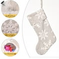 thumbnail image 5 of PULLIMORE 2 Pcs Christmas Stockings 19.7 inch Fleece Snowflake Stocking Bag Hanging Decorations for Xmas Tree Fireplace Stairs Wall Door (Gray), 5 of 9