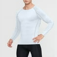 thumbnail image 3 of GigrtiJin Mens Tight Tops Solid Color Round Neck Long Sleeve Gym Shirt Slim Sweatproof Athletic Blouse, 3 of 6
