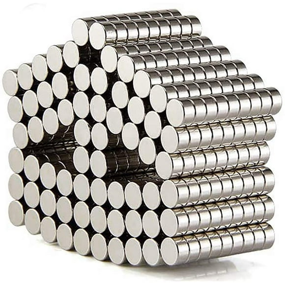 AmPm Aimants de Réfrigérateur Premium Nickel Brossé Aimants de Réfrigérateur, Aimants de Bureau - 6 X 3mm, Lot de 100