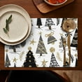 thumbnail image 4 of White Christmas Tree and Snowflake Pattern Summer Placemats Table Placemats Set Of 6-Linen Kitchen Washable Placemats Table Mats 11.8"x17.7" Non-Slip Heat Resistant, 4 of 5