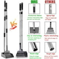 thumbnail image 4 of Dogs Pooper Dog Scooper, Tray Rake and Spade 3 Pack Poop Scoop Adjustable Long Handle Metal with Bin for Pet Waste Removal, No Bending Clean Up for Large and Small, 4 of 7