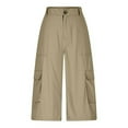 thumbnail image 3 of Cargo Capris for Women Stretch Wide Leg Hiking Pants Lightweight Baggy Cargo Pants with Pockets plus Size Casual Pants for Women 3x Womens Sweatpants plus Size Womens Business Casual Pants Size, 3 of 5