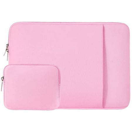 RAINYEAR 11-11.6 Inch Laptop Sleeve Case Soft Carrying Computer Bag Cover with Front Pocket & Accessories Pouch,Compatible with 11.6 MacBook Air for 11" Notebook Tablet Ultrabook Chromebook(Pink)