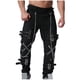 thumbnail image 1 of Pantalones largos para hombre, moda, con cremallera, botones, lisos, informales, con bolsillos, deportivos, de poliéster, 1 of 6