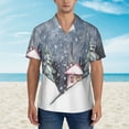 thumbnail image 2 of Kll Men'S Hawaiian Shirt Short Sleeve Button Down Beach Shirts-Watercolor Winter Landscape For Christmas, 2 of 7
