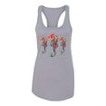 thumbnail image 2 of Wild Bobby, Colorful Rainbow Seahorses Animal Lover Ladies Racerback Tank Top, Heather Grey, X-Large, 2 of 3