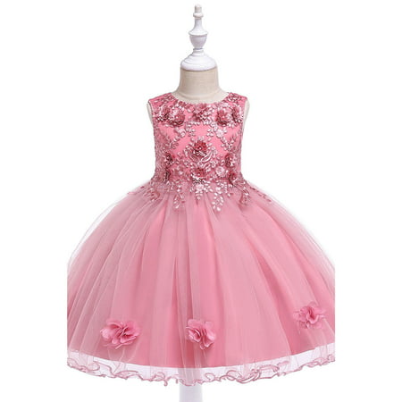 Kids Girls Flower Pettiskirt Ball Gown Fancy Dress
