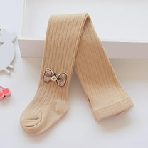 NAISIBABY Girls Tights, Cute Bowknot Cotton Stretch Pantyhose High Waist Leggings Pants Socks Khaki 6T