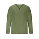 thumbnail image 5 of Blusas y camisas de manga larga con cuello redondo para hombre, blusa informal de moda lisa con cuello redondo y botones, blusa de manga larga para hombre., 5 of 6