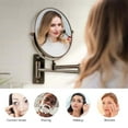 thumbnail image 2 of Ovente 7" Wall Mount Makeup Mirror, 1X & 10X Magnifier, Adjustable Spinning Double Sided Round Reflection, Extend, Retractable & Folding Arm, Bathroom & Vanity Décor, Antique Bronze MNLFW70ABZ1X10X, 2 of 10