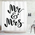thumbnail image 1 of Ambesonne Mr Mrs Shower Curtain, Hand Lettering Pattern, 69"Wx75"L, Black White, 1 of 3