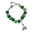 thumbnail image 2 of Delight Jewelry Silvertone Antiqued Lighthouse - Green Irish Luck Bead Charm Bracelet, 7.5", 2 of 4