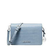Small Crocodile Embossed Crossbody Bag by Michael Kors, Pale Blue