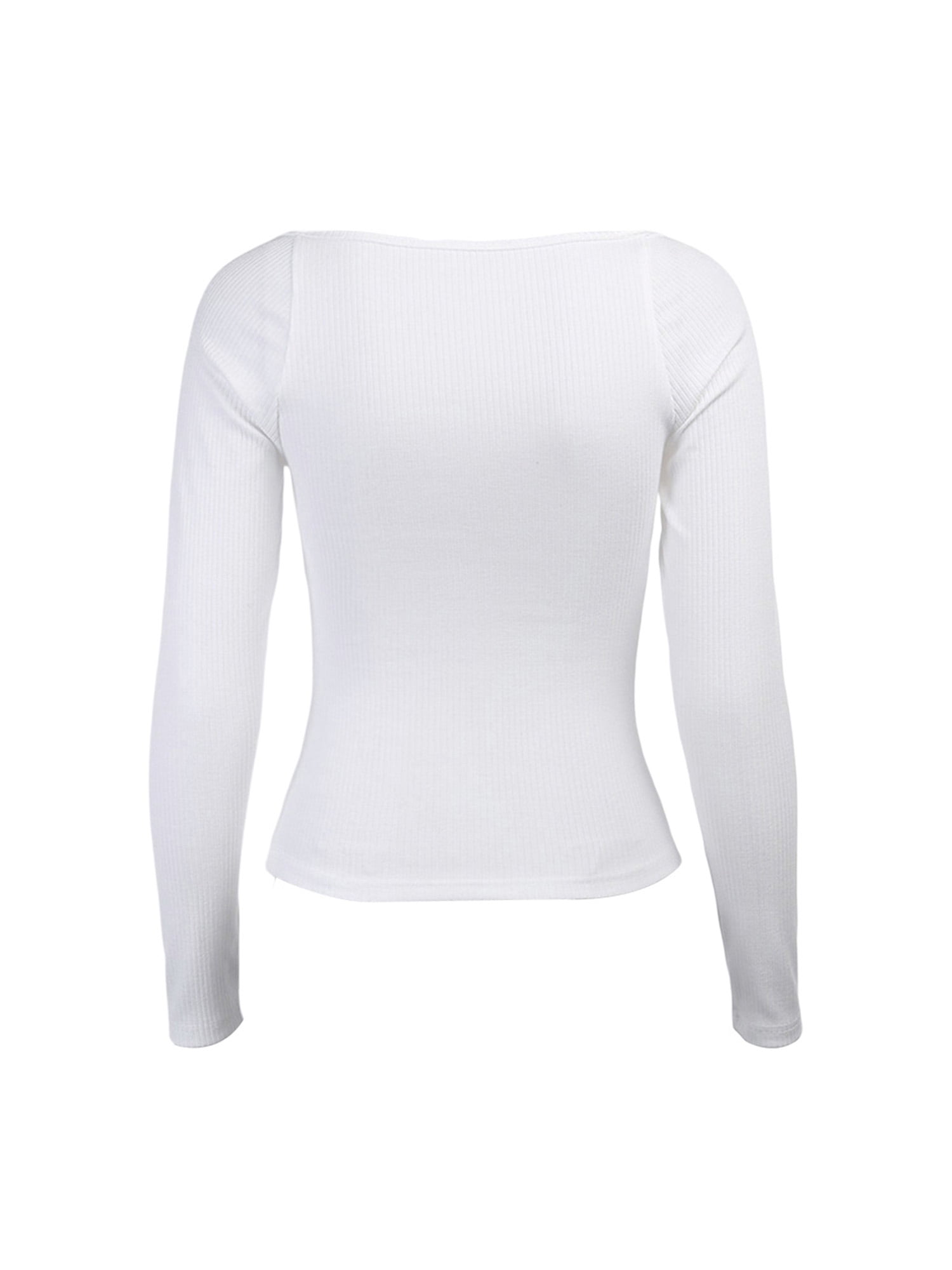 V-neck Low-cut Long Sleeve Slim Base 