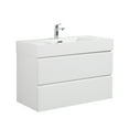 thumbnail image 5 of 36" Bathroom Vanity with Sink, Large Storage Wall Mounted Floating Bathroom Vanity for Modern Bathroom, One-Piece Black Sink Basin without Drain and Faucet, White, 5 of 9