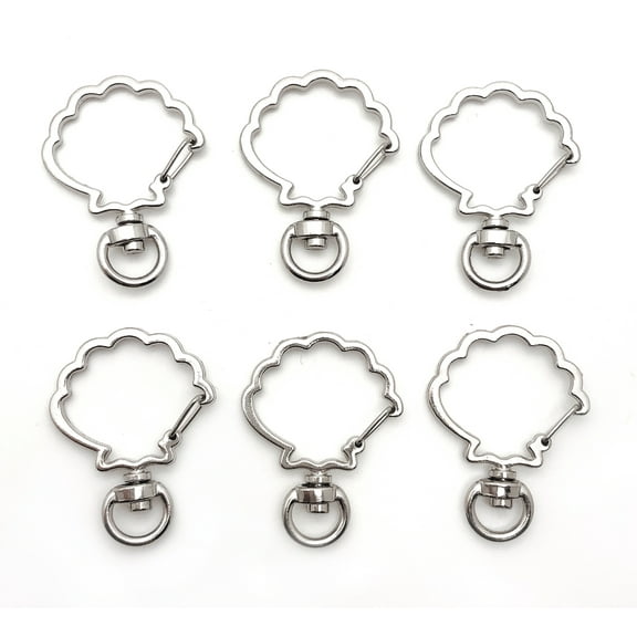 Pack of 100 pieces Metal Clam Shaped Spring Snap Keychain Clip Hanging Buckle Key Ring DIY Craft Key Chains Accessories