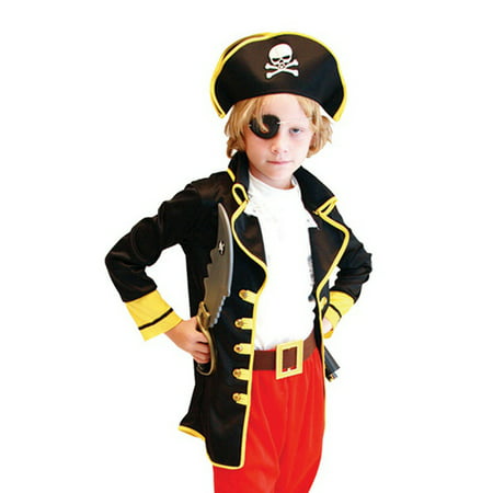 stylesilove Kid Boys Halloween Costume Cosplay Outfit Themed Birthdays Party (Pirate King, L/7-9 Years)
