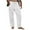 White, variant on YUGYXL Men's Linen Pants Plus Size Wide Leg Long Pants Drawstring Summer Outdoor Vacation Beach Trousers Open Bottom Pants Black XL