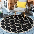 thumbnail image 3 of Safavieh Courtyard Alyssa Geometric Indoor/Outdoor Area Rug, Black/Beige, 5'3" x 5'3" Round, 3 of 11