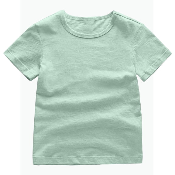 REDARER Kids Short Sleeve Crew Neck T-Shirt Solid Soft Breathable Casual Daily Top,12-24 Months