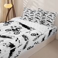 thumbnail image 3 of Manfei Sporty Motorcycle Zipper Full Size Comforter Sets with Fitted Sheet and 2 Pillowcases,Checkerboard Pattern Zipper Bedding Set,White,Reversible,4pcs, 3 of 8