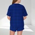 thumbnail image 3 of YUTK Women's Sleepwear Set Women's Casual Loose Printing Round Neck Short Sleeved Shorts Pajamas Suit Blue L, 3 of 5