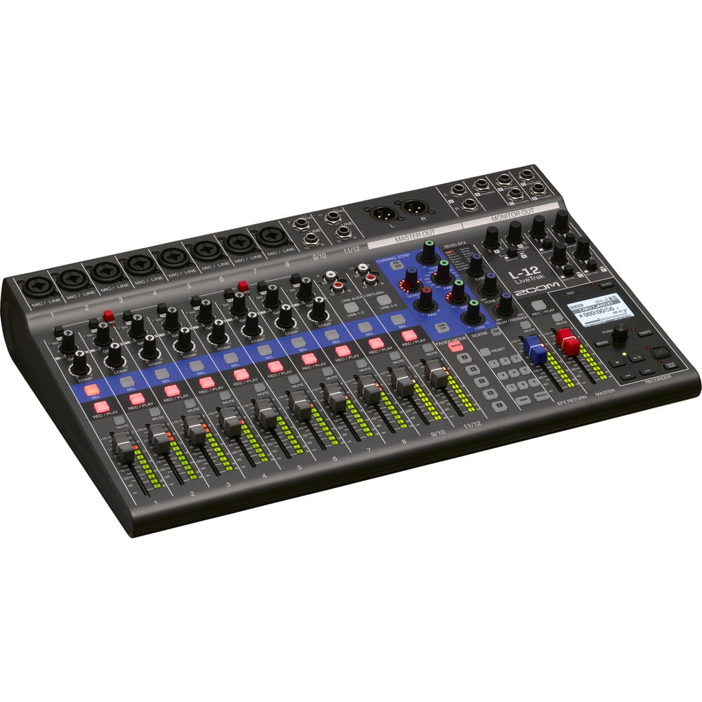 Zoom LiveTrak L-12 - 12-Channel Multitrack Recorder + Zoom ZDM-1 Podcast Mic Pack + More