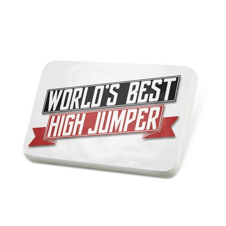 Porcelein Pin Worlds Best High Jumper Lapel Badge – (Best High Jumper In The World)