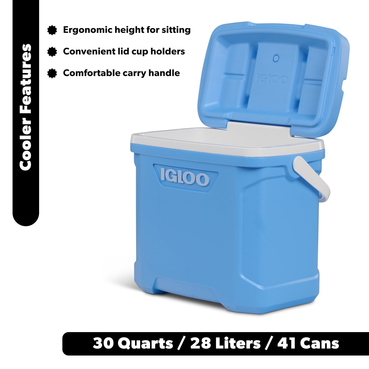 Igloo Hielera de 30 cuartos, azul Carolina, con tecnología Cool Riser, capacidad para 41 latas 3