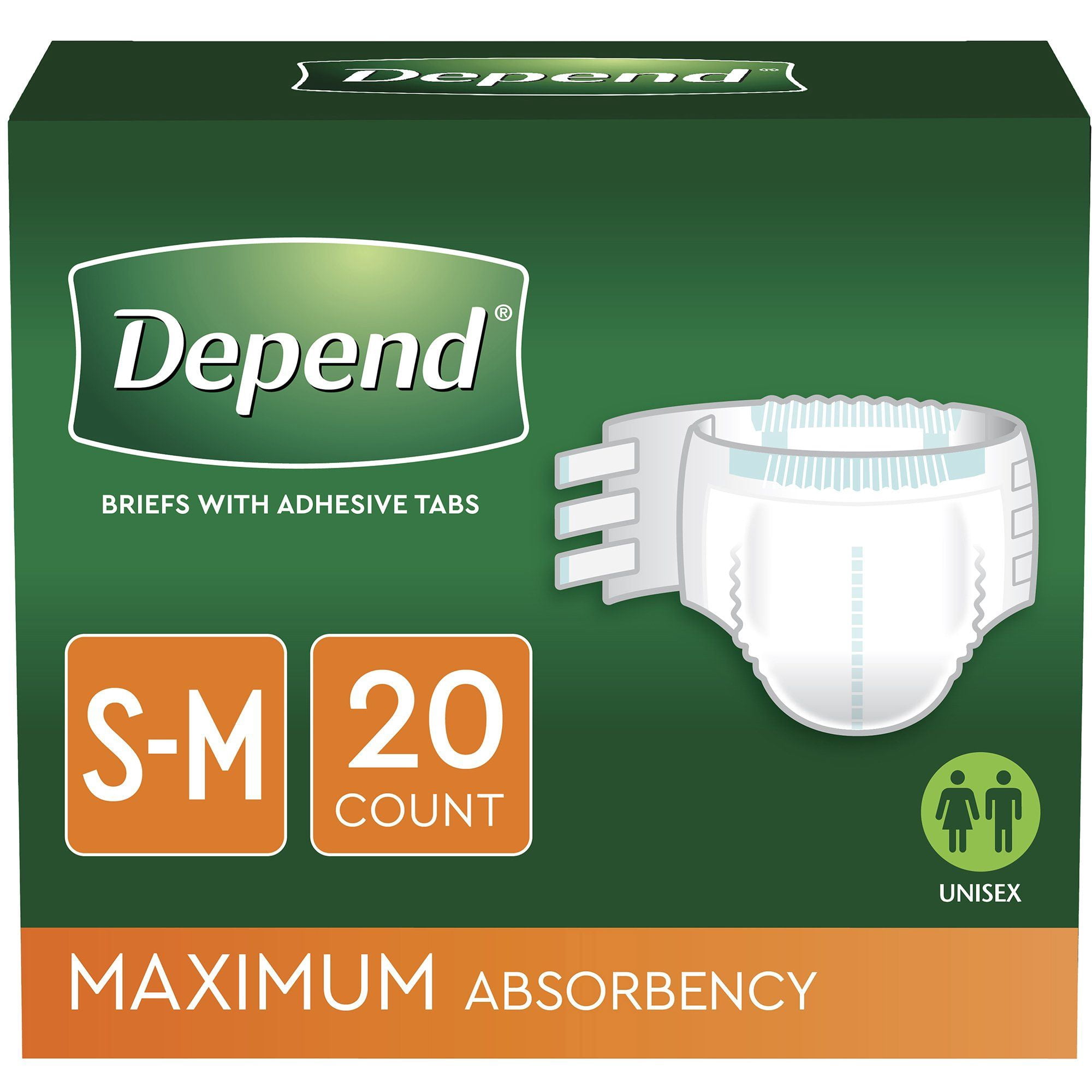 Depend Protection with Tabs, Small/Medium - Case of 60