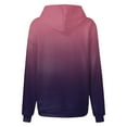 thumbnail image 4 of kamemir Crew Neck Sweatshirts Women Hoodies for Women 2024 Trendy Gradient Print Oversized Sweatshirt Casual Drawstring Hooded Pullover with Pocket(Light Purple,S), 4 of 5