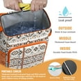 thumbnail image 3 of Bohemian Style Cooler Backpack 26 Cans – Waterproof Leakproof Lunch Backpack with Natural Floral Design for Travel, Work, and Outdoor Use, 3 of 6