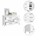 thumbnail image 4 of Atlin Designs Commode Double Moderne en Bois pour Chambre avec 6 Tiroirs, Blanc, 4 of 6