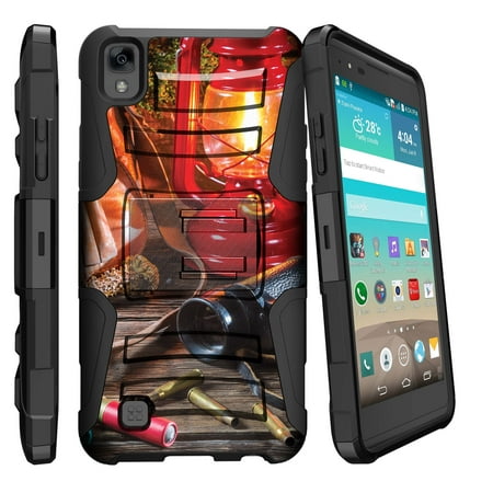 LG K6P, LG X Power, LG F740L Miniturtle® Clip Armor Dual Layer Case Rugged Exterior with Built in Kickstand + Holster - Hunting