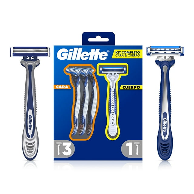 Kit Rastrillo Gillette Prestobarba3 + Cuerpo 3 pzas + 1 pza