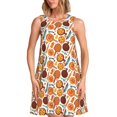 thumbnail image 1 of Balery Hot Fresh Pizza Vestidos de verano para mujer con estampado: vestido holgado sin mangas, vestido playero informal y cómodo para días calurosos., 1 of 7
