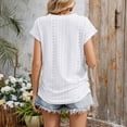 thumbnail image 4 of Plus Size Tops for Women Short Sleeve Solid Color V-Neck Pocket Shoulder Casual T-Shirt White 2XL, 4 of 6
