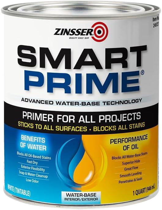Zinsser 6-Pack of 1 qt 249727 White Smart Prime Water-Based Interior/Exterior Primer/Sealer