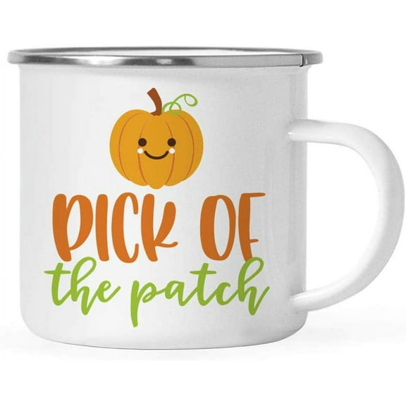Koyal Wholesale Fall Autumn Season 11oz. Stainless Steel Campfire Coffee Mug , Pick of The Patch, Pumpkin Graphic, 1-Pk