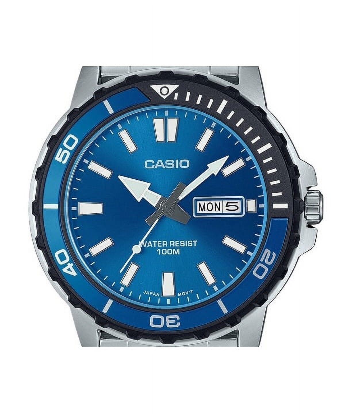 Casio Standard Analog Stainless Steel Blue Dial Quartz MTD-125D-2A1V 100M Men's Watch