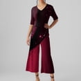 thumbnail image 6 of Baggy Jumpsuits For Women Summer Short Sleeve Overalls V Neck Loose Wide Leg Floral One Piece Rompers With Pockets Red S, 6 of 6