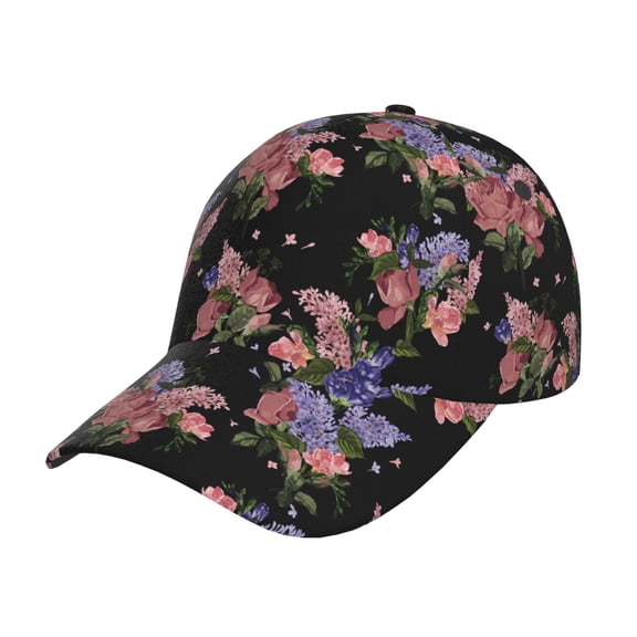Rateoe Bouquet Pattern Men’s Baseball Cap – Adjustable Curved Brim Hat, Soft Cotton Sports Cap for Outdoor, Casual, and Everyday Wear, Comfortable & Breathable