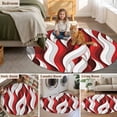 thumbnail image 5 of Red White Moire Round Area Rug 7 FT, Non Slip Living Room Area Carpet, Modern Abstract Art Washable Soft Circular Rug Non-Shedding Floor Carpet for Bedside Office Play Room Classroom, 5 of 9