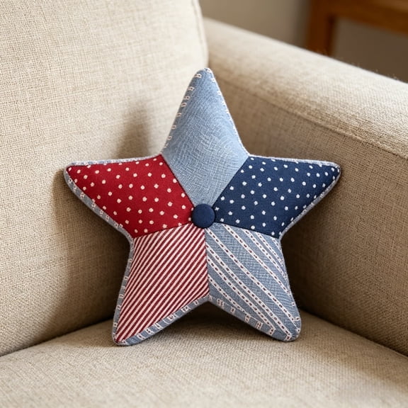 Eolstice Patriotic Decorative Pillow, Comfortable Sleep Cushion, For Independence Day Theme Decor, Living Room Bedroom Accent,Red