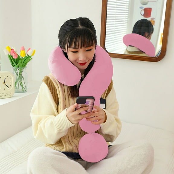 Question Mark Shaped Pillow, Soft Plush Toy Cushion for Office Nap, Neck Support Travel Pillow, Cute Gift for Kids & Adults, Cozy Flock Fabric Decorative Pillow