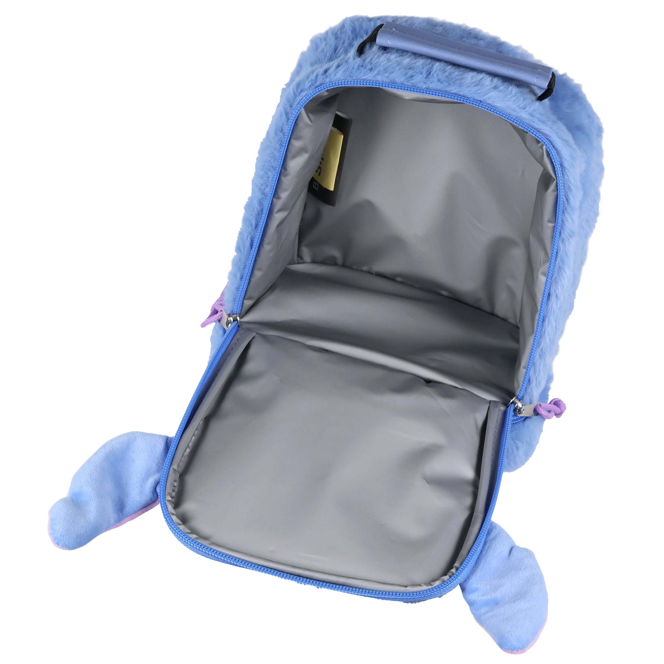 Disney Lilo & Stitch Lunch Tote Furry Stitch with Embroidered Face and 3D Ears Dual Compartment Insulated Lunch Bag 10"