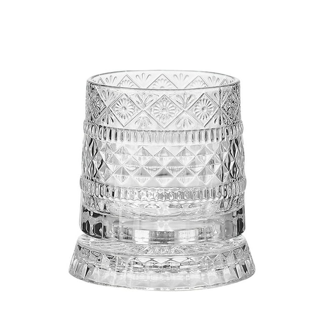 Vidrio Vasos de Beber Giratorio Vaso de Cristal 360 Grados de Rotación, Elegante Utensilios de Bar para Whisky Y Vino, Vasos de Whisky de Cristal para Regalos Y Bar de Casa